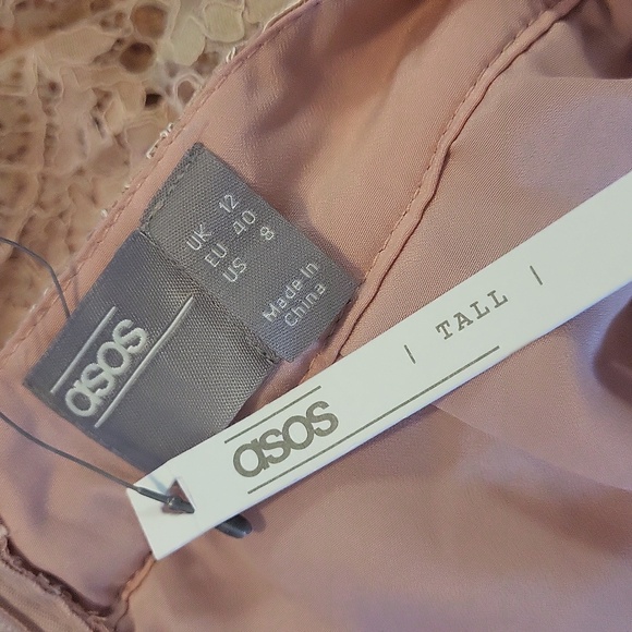 ASOS Backless Lace Dress in Blush - Picture 8 of 9